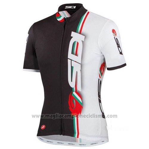2014 Abbigliamento Ciclismo Castelli SIDI Bianco e Nero Manica Corta e Salopette